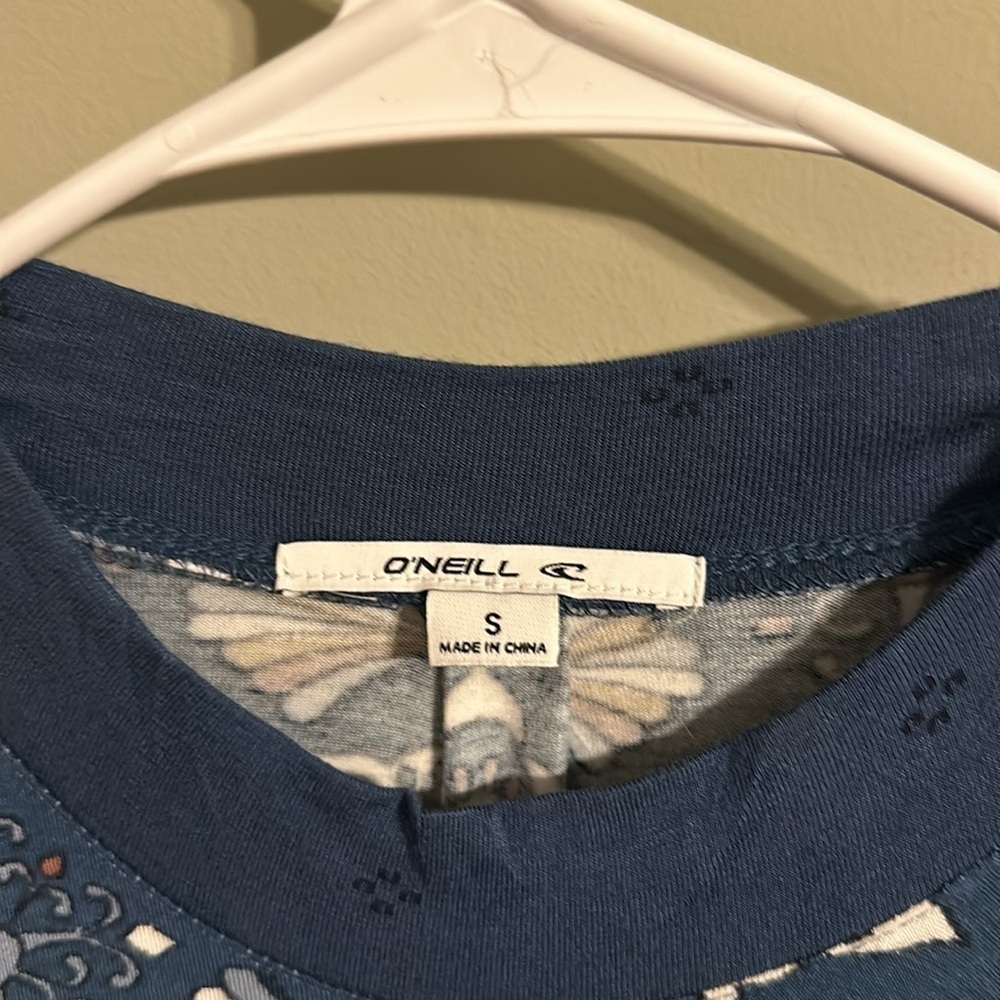 O’Neill Leslie Denim Blue Floral Print Swing Dress Small - Picture 5 of 12